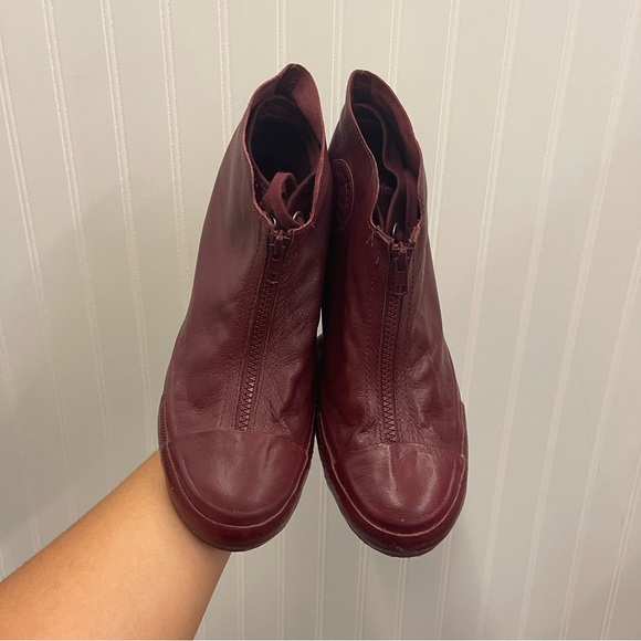 Converse Chuck Taylor All Star Lux Shroud Mid Wedge Sneakers in Bordeaux Sz 10 - Picture 6 of 11